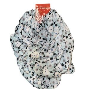 Happy Holidays Light Blue Snowman Infinity Scarf